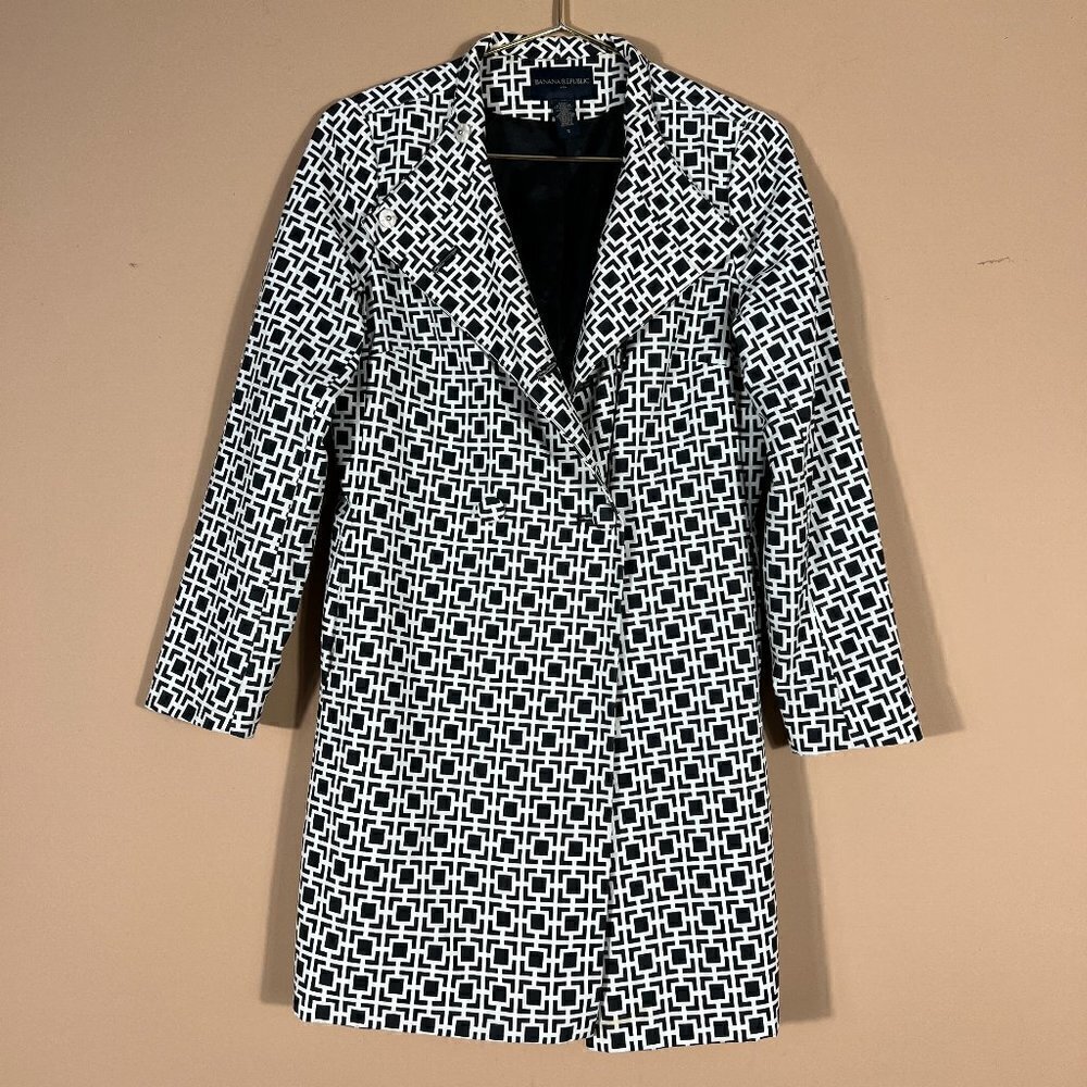 Banana Republic White/Black Lined Jacket